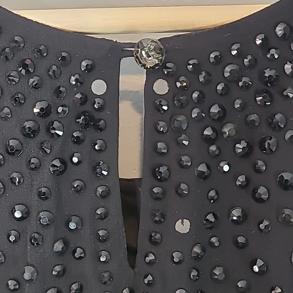 Milly Black Beaded Halter Tank Top - Picture 7 of 7